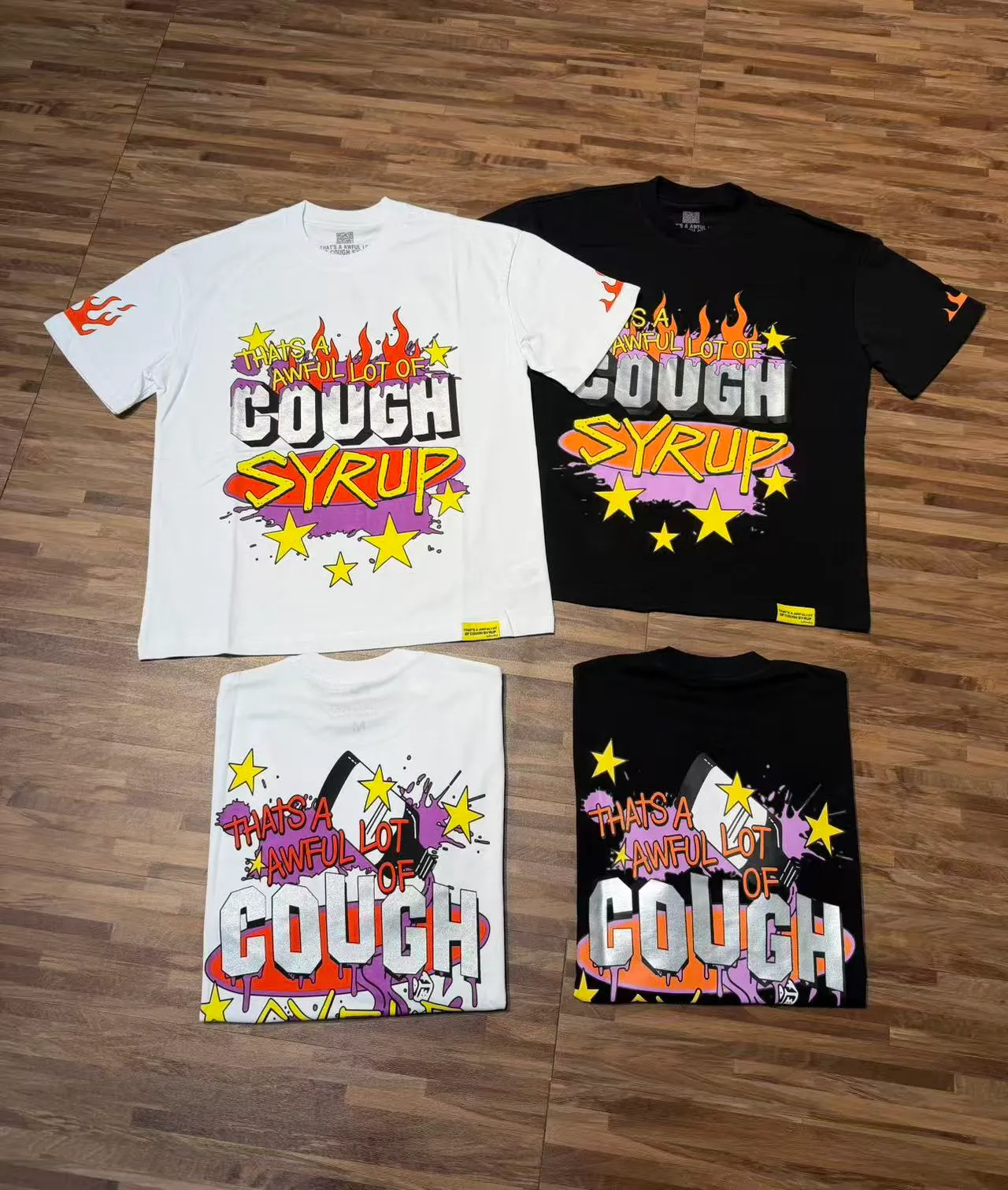 2245# / / ｜ THAT'S A AWFUL LOT OF COUGH SYRUP In Stock T （fabric):32 Sizes（size）：S-M L X L （colour）： / /